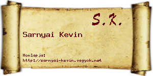 Sarnyai Kevin névjegykártya